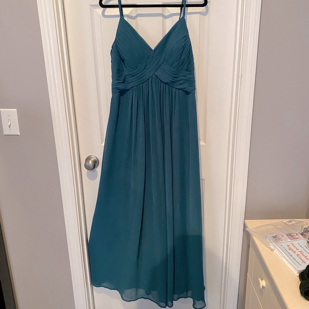 Azazie bridesmaid dress peacock